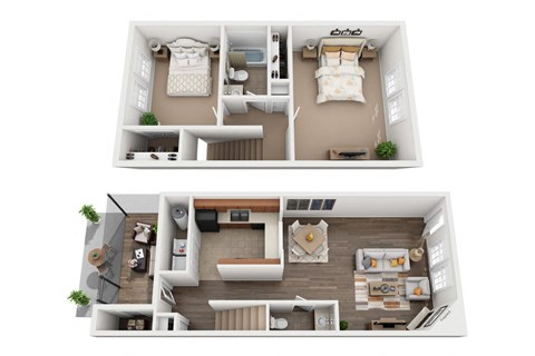 2 bedroom 2 bathroom floorplan